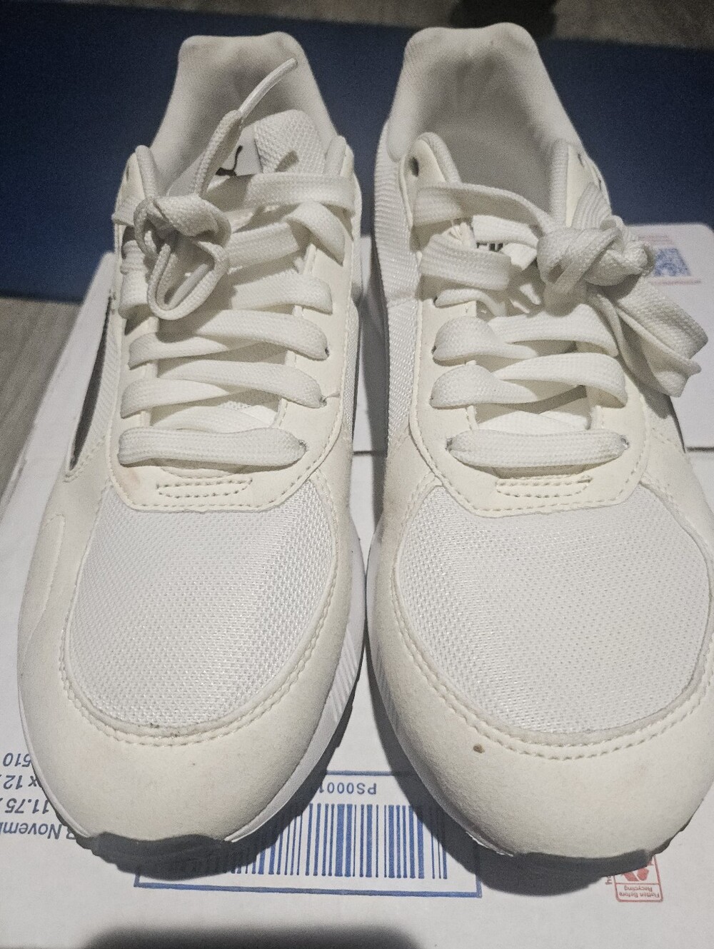 Puma White Mesh Sneakers